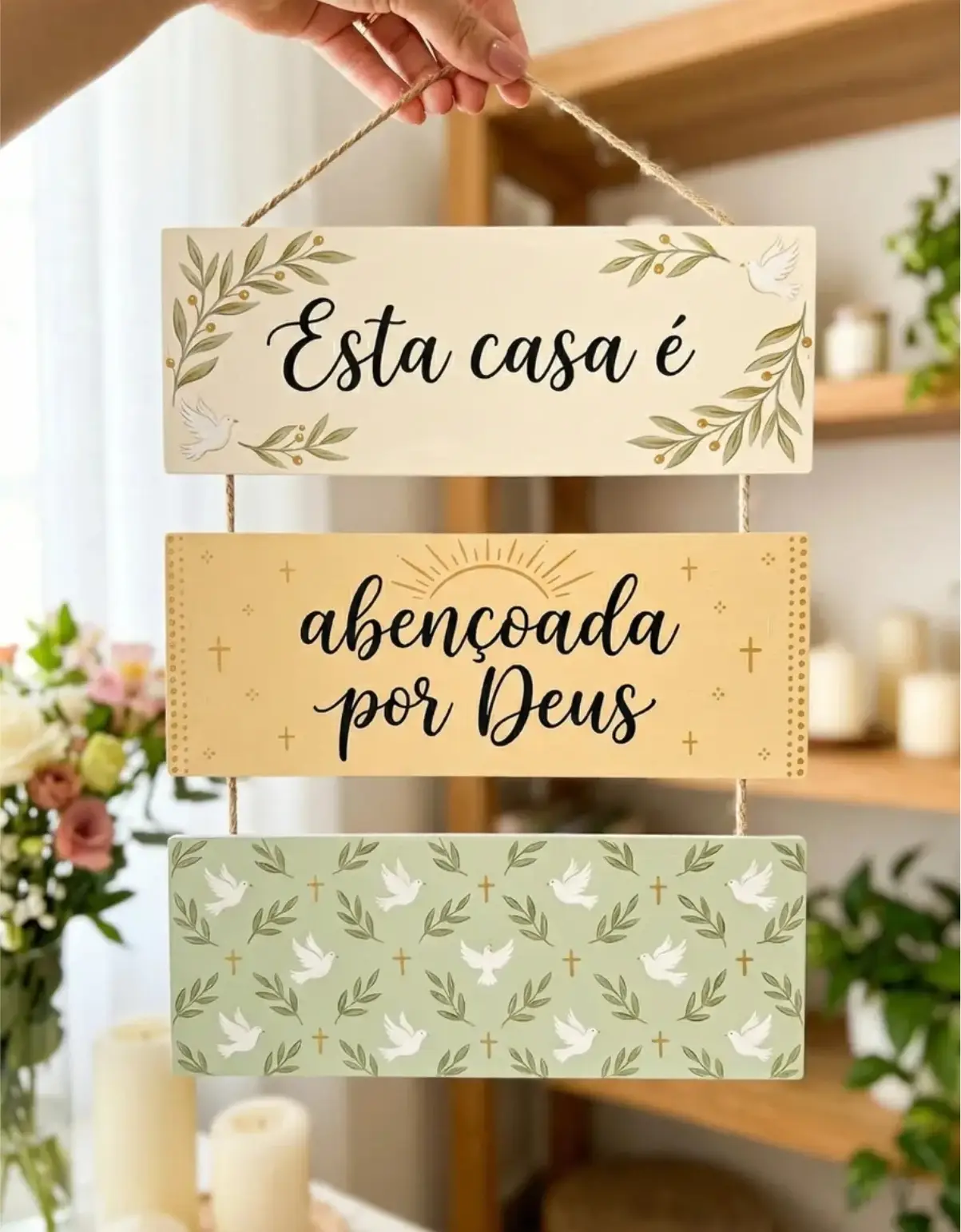 Placa 3 Partes - Esta casa é abençoada - Imagem 1