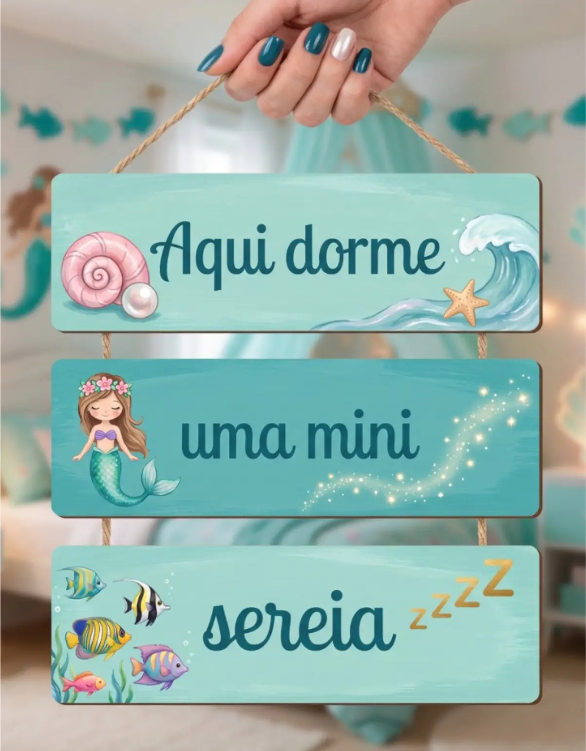 Placa 3 Partes - Mini Sereia - Imagem 1