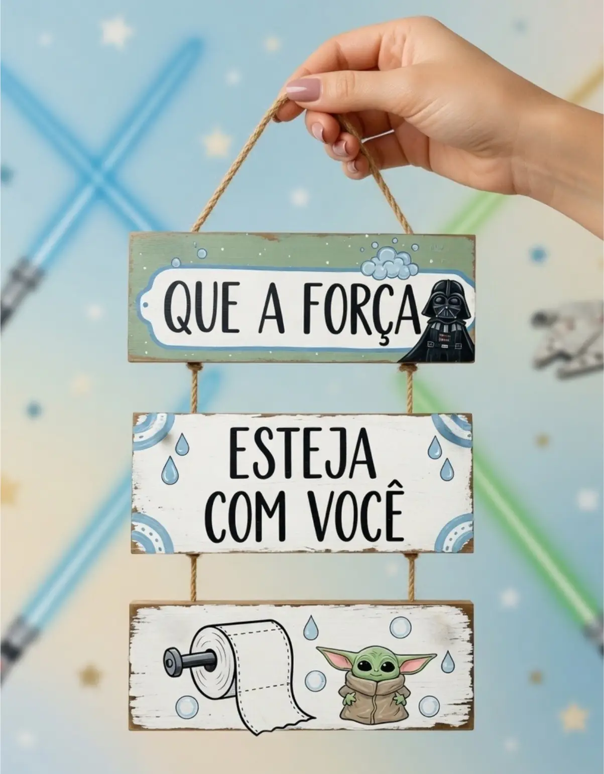 Placa 3 Partes - Que a força esteja com você - Imagem 1