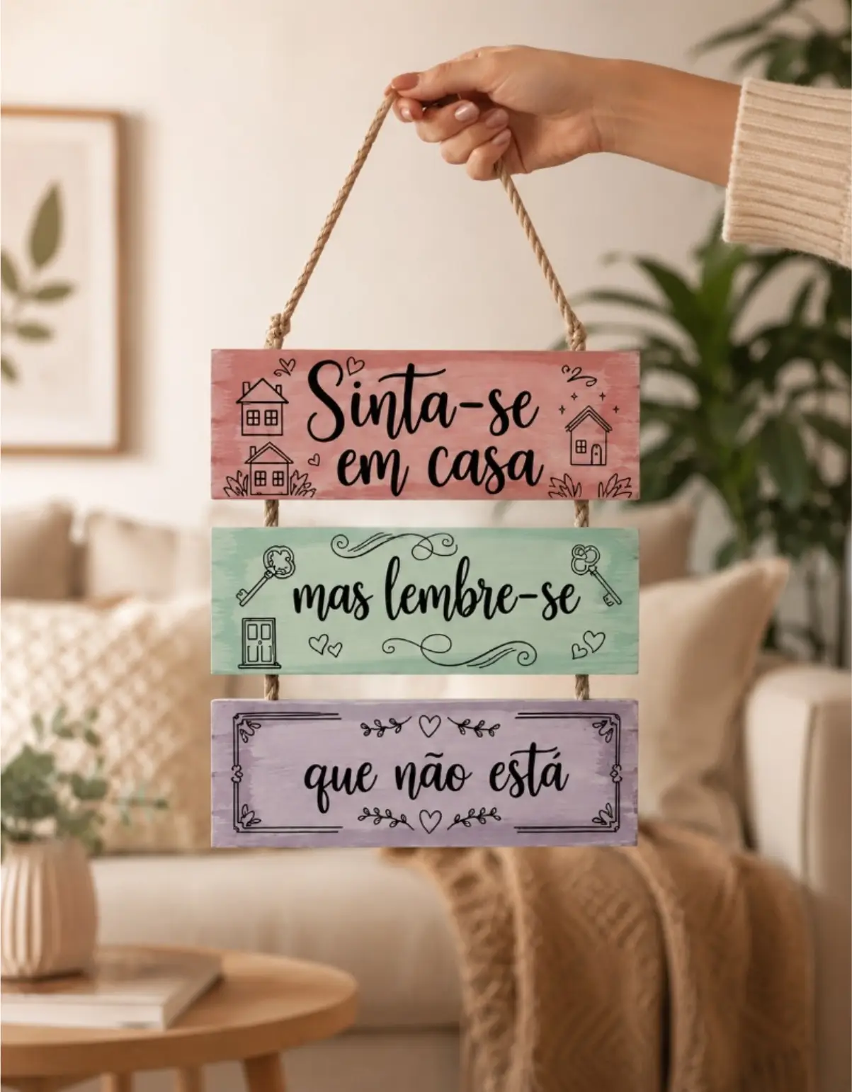 Placa 3 Partes - Sinta-se em casa - Imagem 1