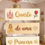 Placa 3 Partes - Quarto de uma Princesa