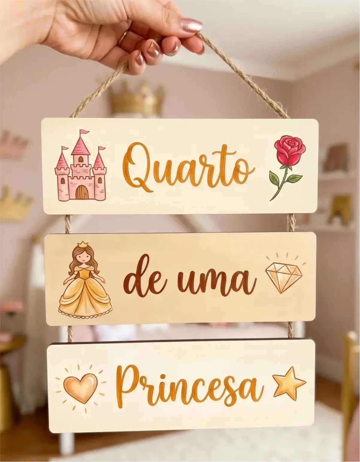 Placa 3 Partes - Quarto de uma Princesa - Imagem 1