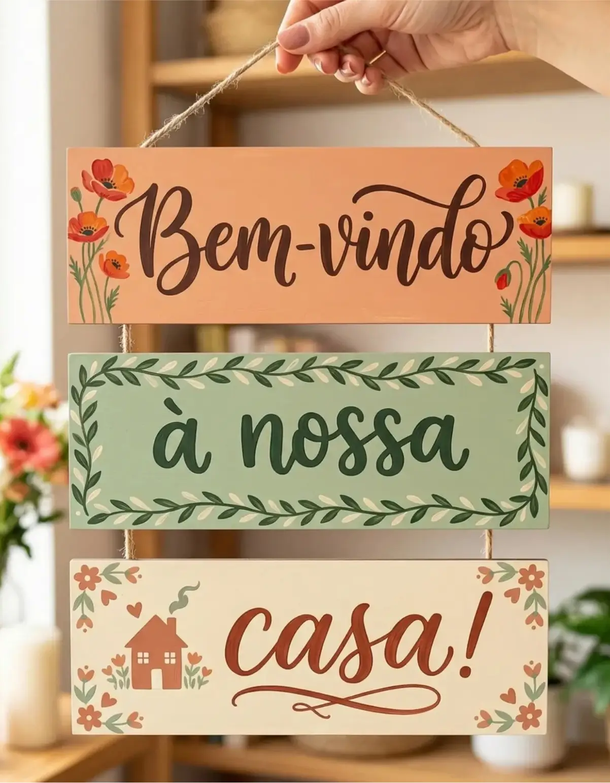 TKS-031 Placa 3 Partes - Bem vindo à nossa casa - Imagem 1