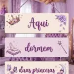 Placa 3 Partes - Duas Princesas Roxo