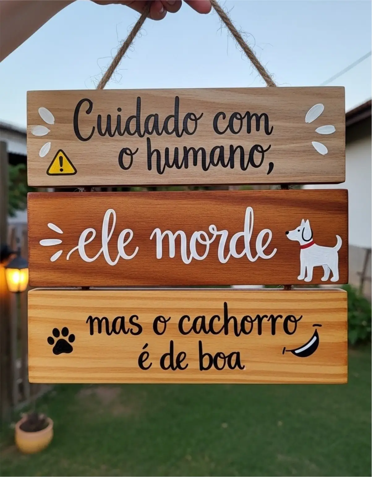 TKS-041 Placa 3 Partes - Cuidado com o Humano - Imagem 1