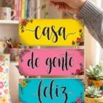 Placa 3 Partes - Casa de gente Feliz