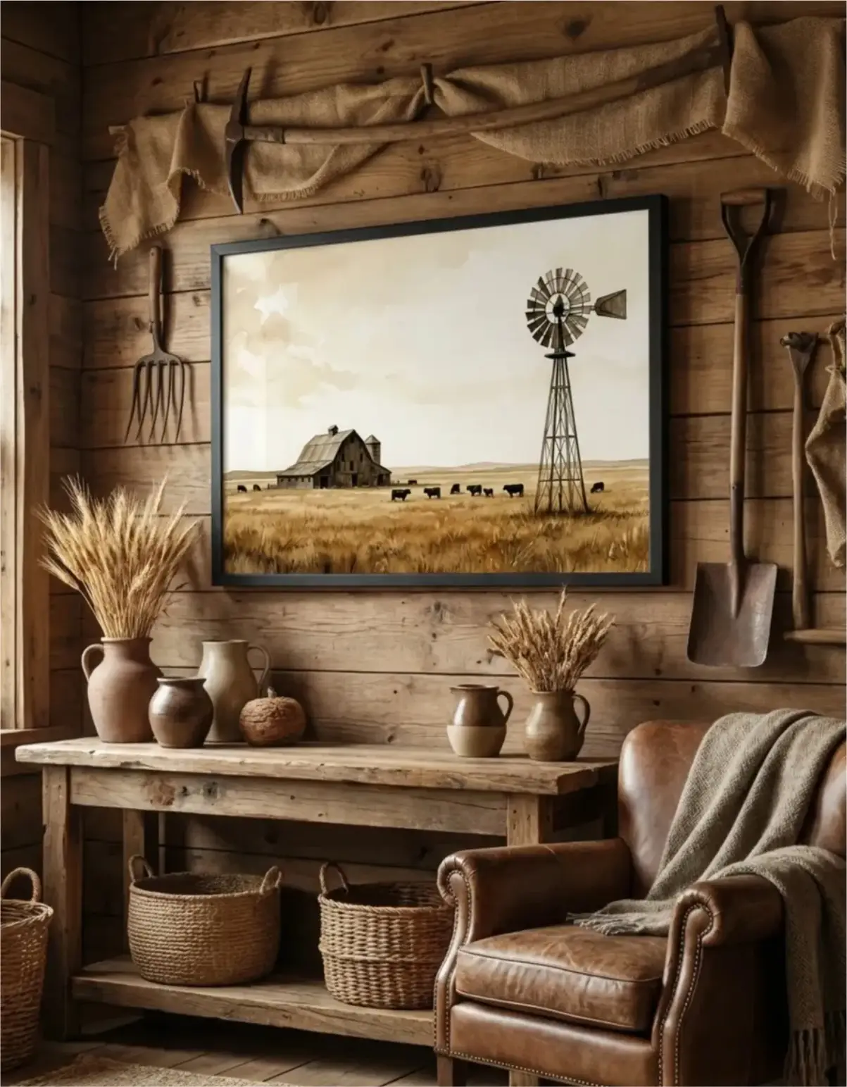 Quadro Decorativo - Moinho Fazenda Vintage - Imagem 1
