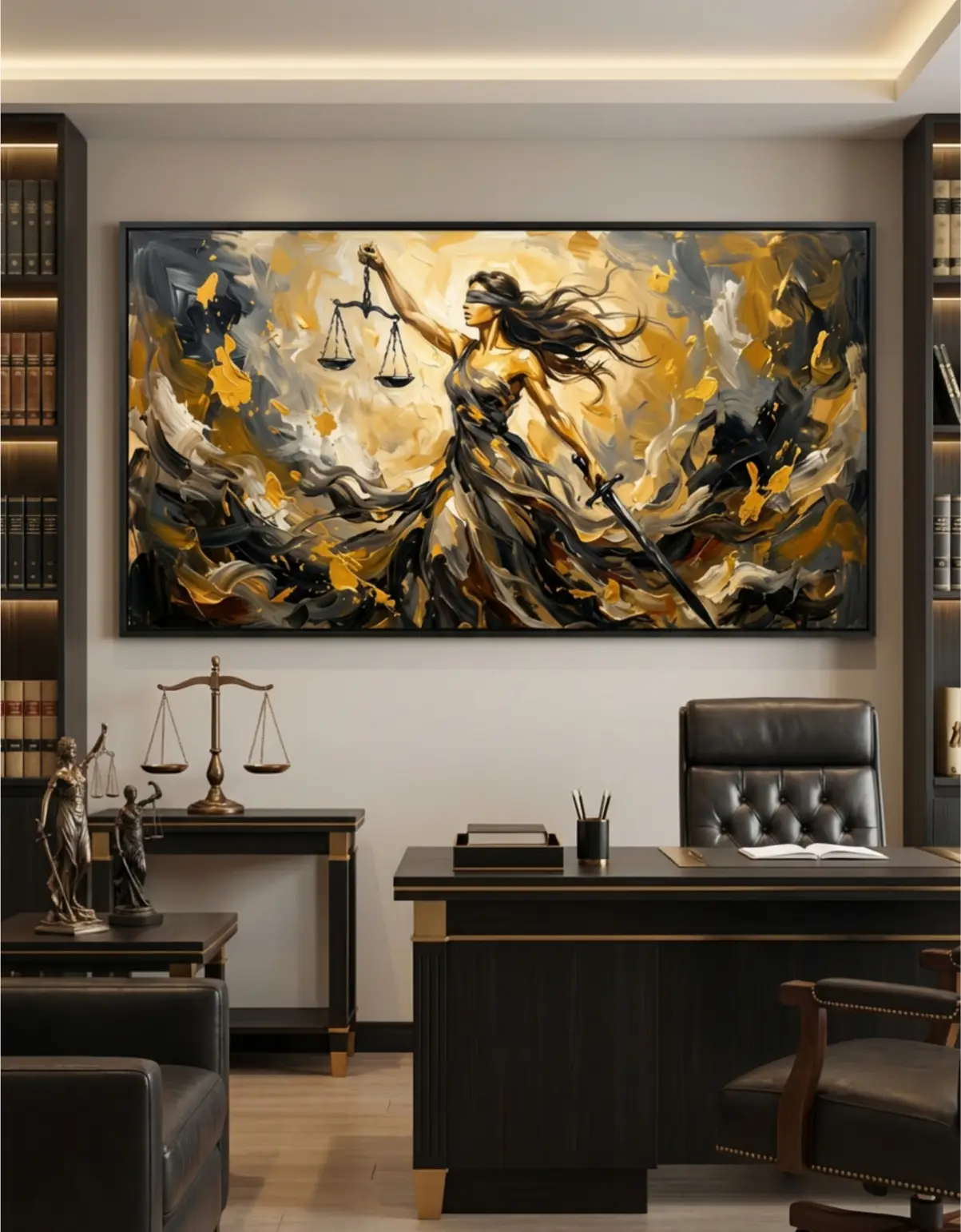 UP22 Quadro Decorativo Themis Pintura - Modelo Panorâmico - Imagem 1