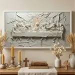 Quadro Decorativo Santa Ceia Gesso - Modelo Panorâmico
