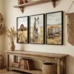 Kit 3 Quadros - Cavalo Fazenda