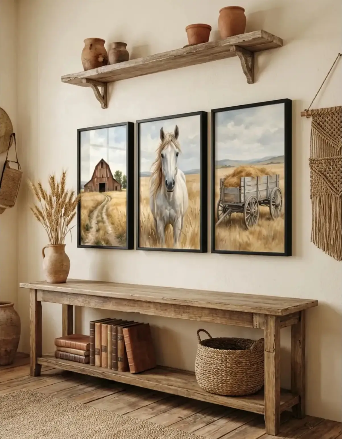UP28 Kit 3 Quadros - Cavalo Fazenda - Imagem 1