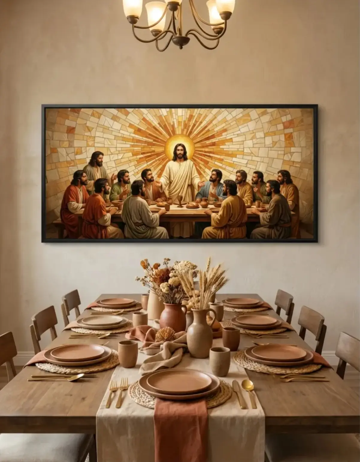 Quadro Decorativo Santa Ceia - Modelo Panorâmico - Imagem 1