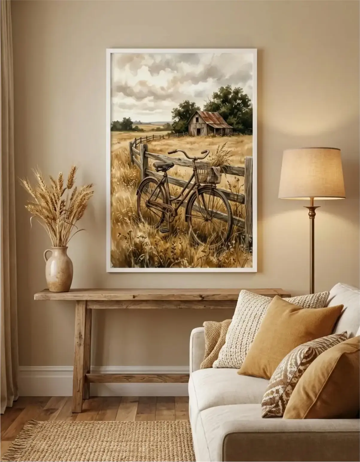 Quadro Decorativo - Fazenda Retrô Bicicleta - Imagem 1