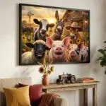 Quadro Decorativo - Animais Fazenda Selfie
