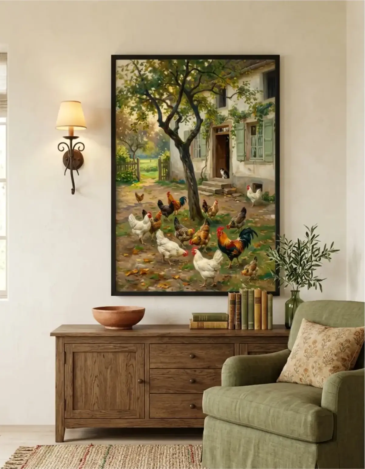 Quadro Decorativo - Galinhas Quintal - Imagem 1