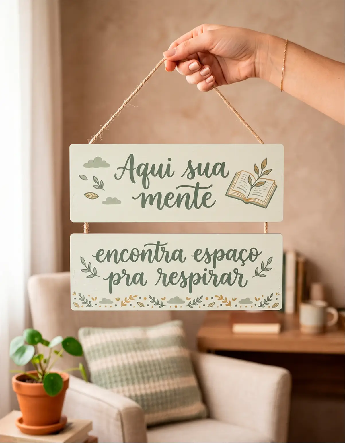 Placa 2 Partes - Aqui sua mente - Imagem 1