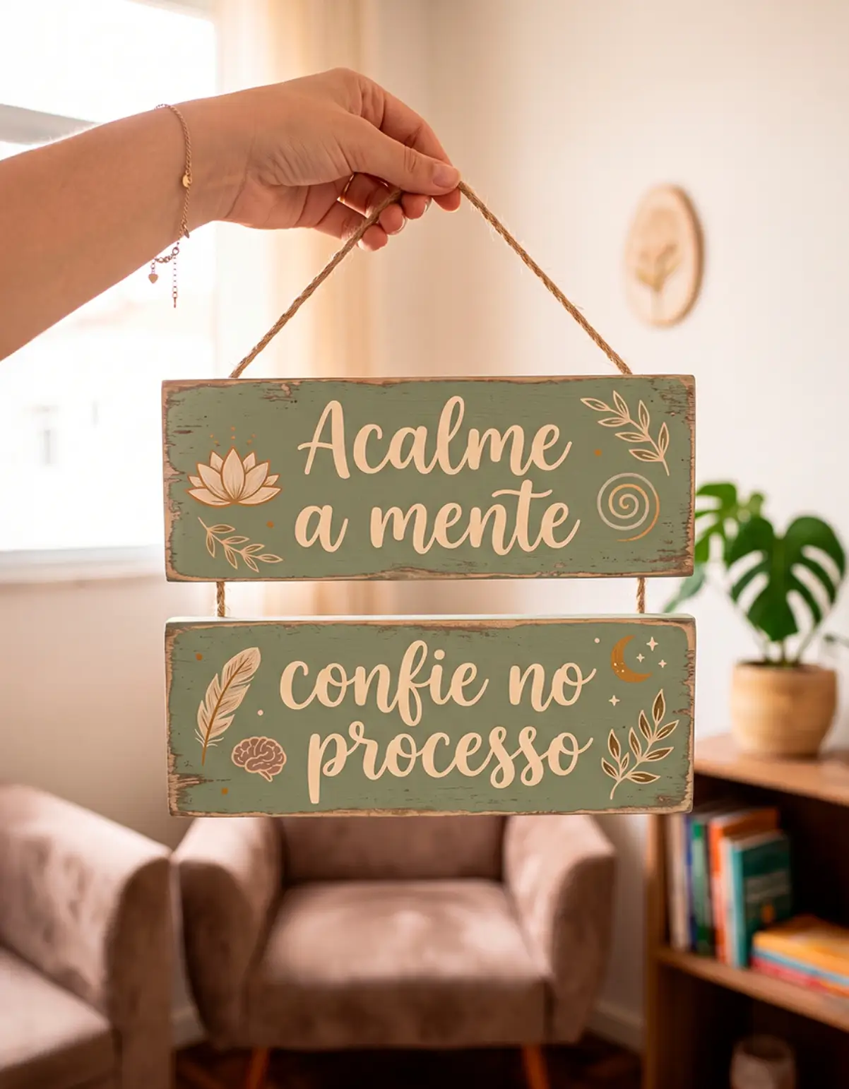 Placa 2 Partes - Acalme a mente - Imagem 1