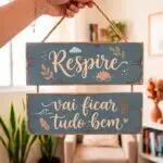 Placa 2 Partes - Respire vai ficar tudo bem