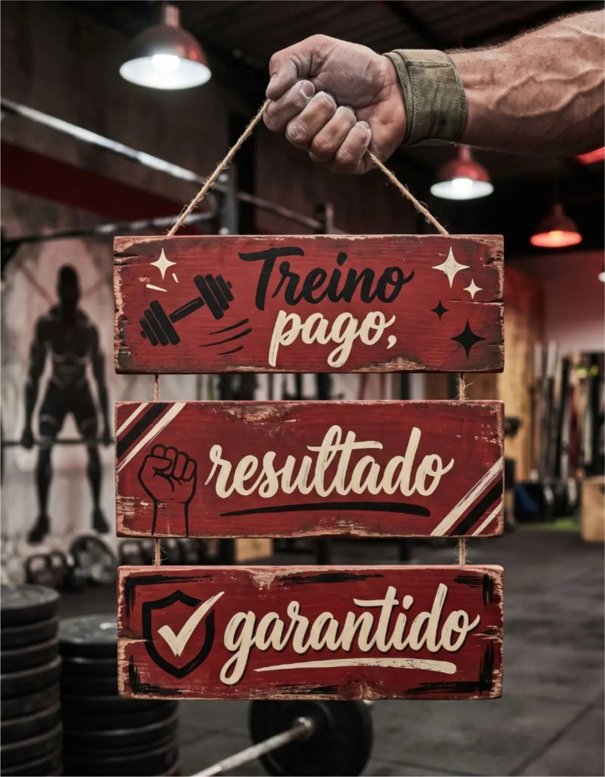 Placa 3 Partes - Treino Pago - Imagem 1