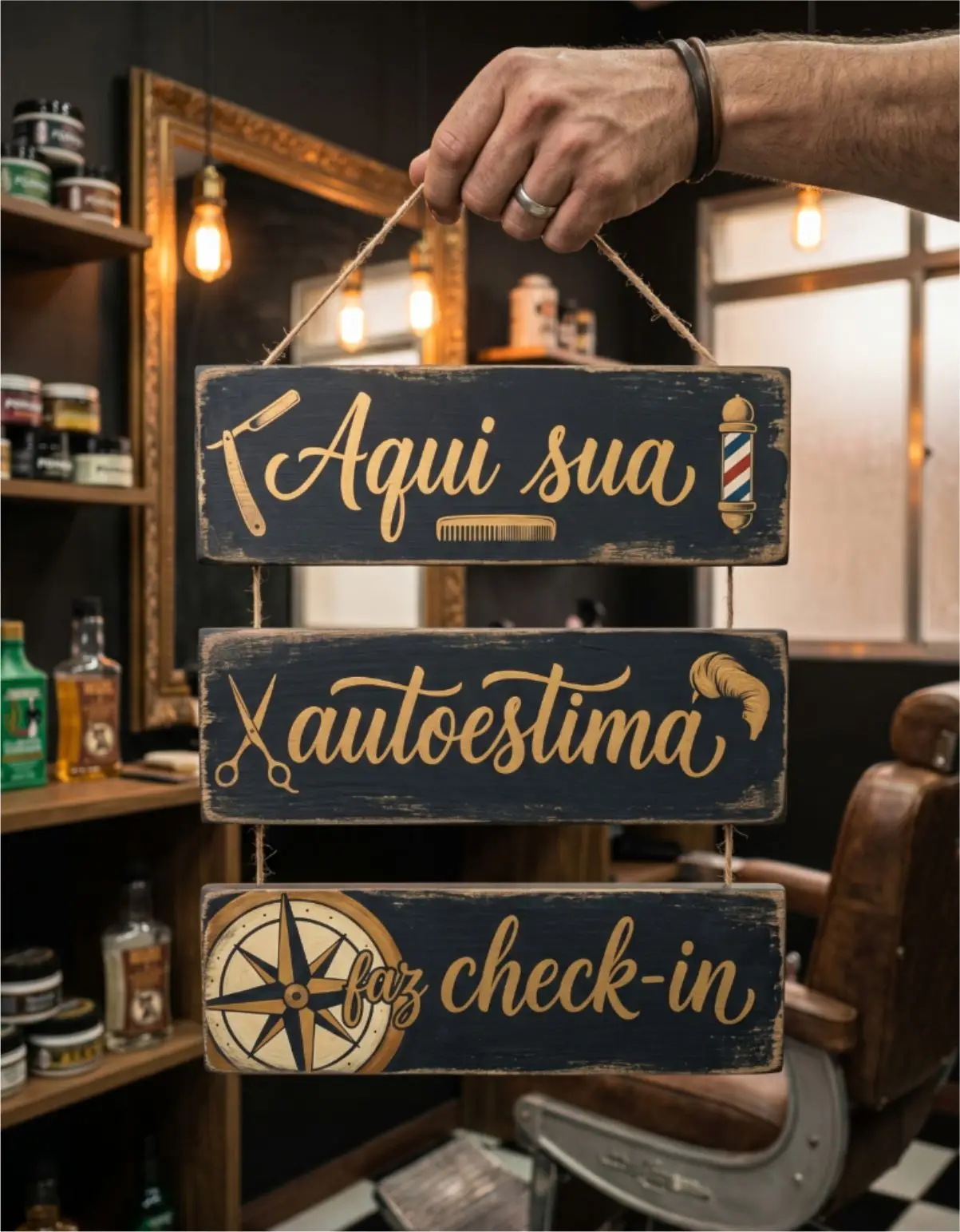 Placa 3 Partes - Aqui sua autoestima - Imagem 1