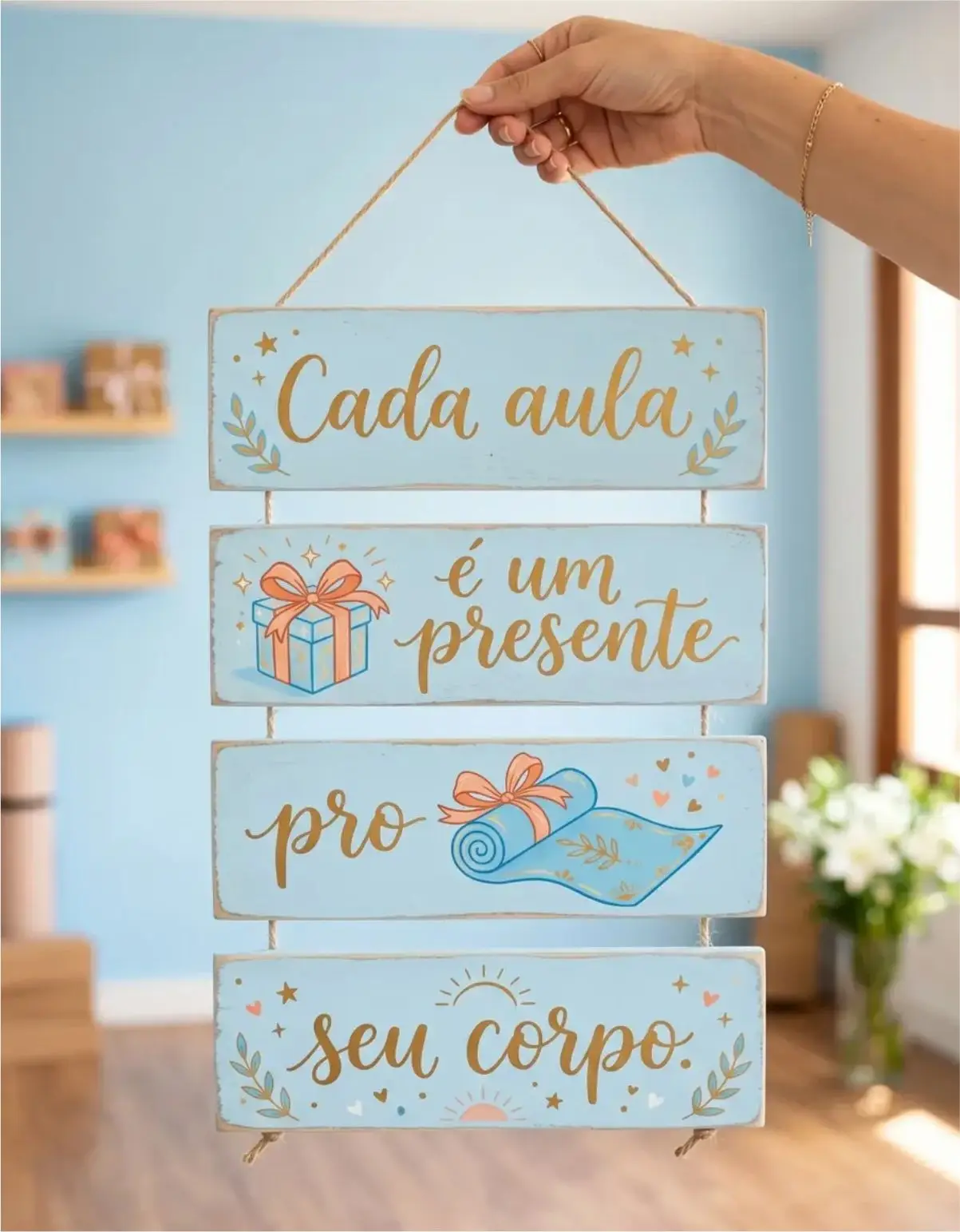 Placa 4 Partes - Cada aula é um Presente - Imagem 1