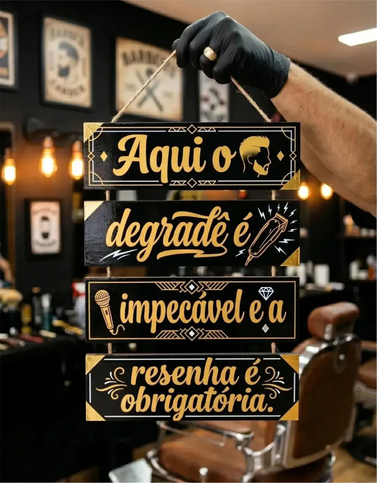 Placa 4 Partes - Degradê impecável - Imagem 1