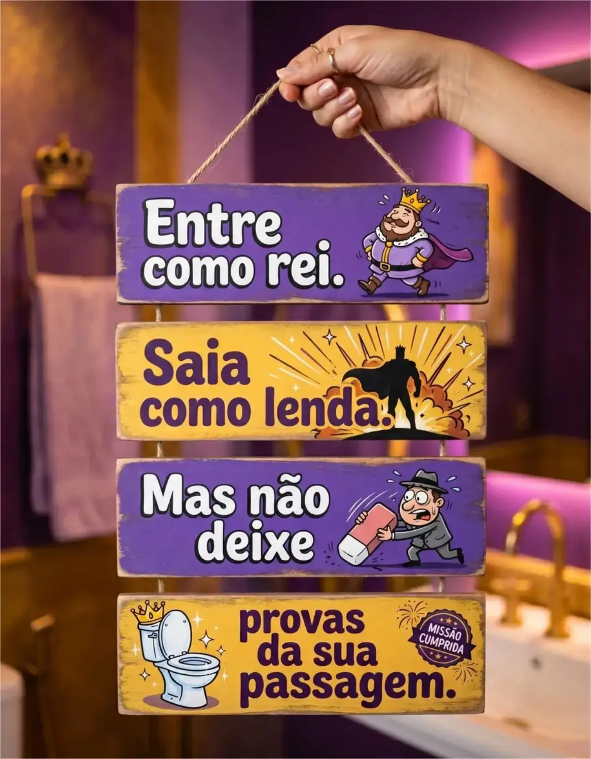 Placa 4 Partes - Entre como Rei - Imagem 1