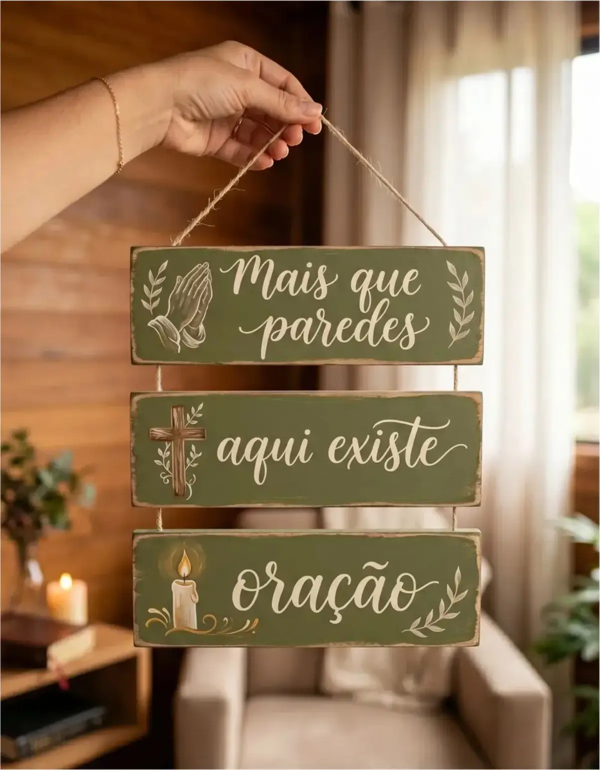 Placa 3 Partes - Aqui existe oração - Imagem 1