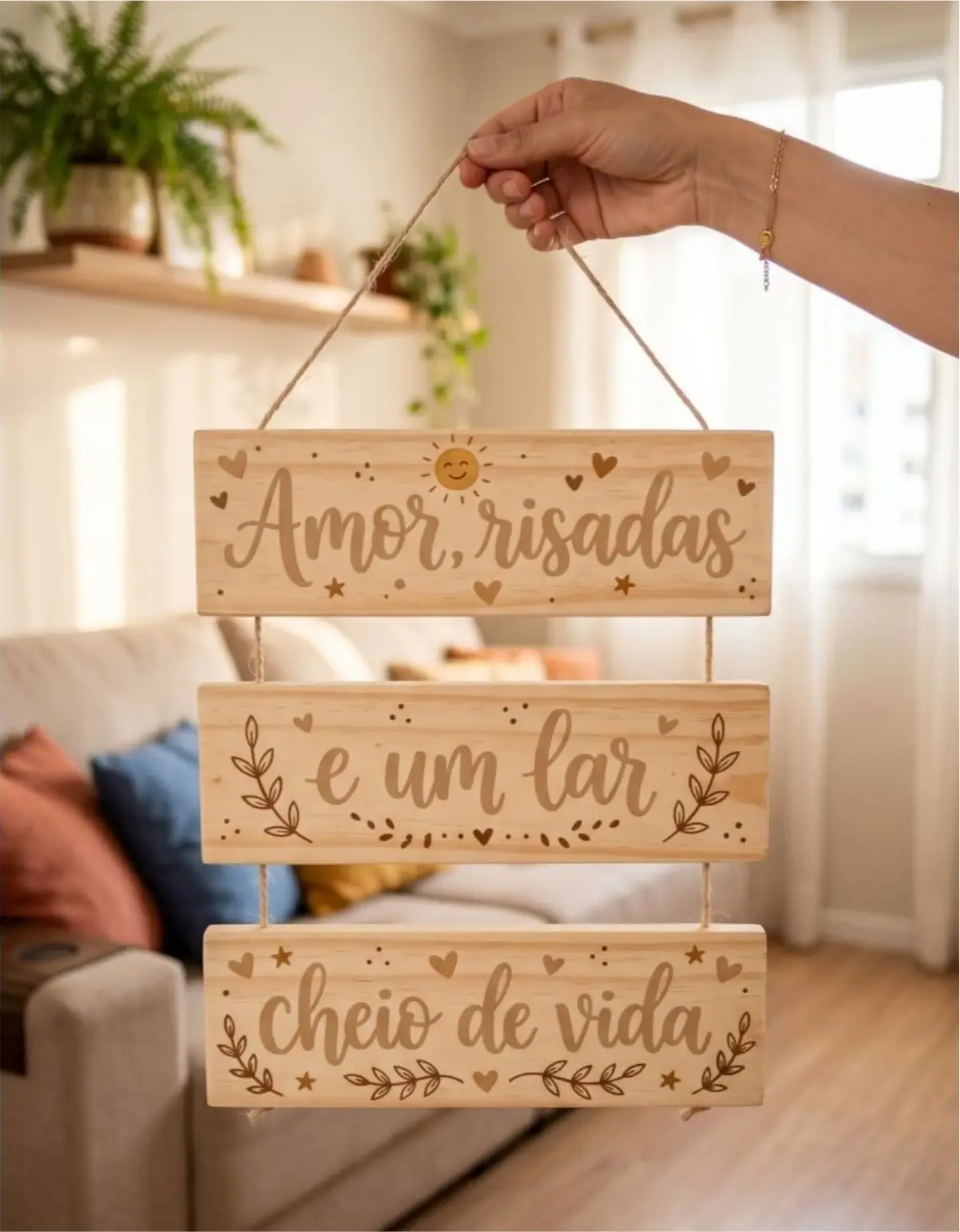 Placa 3 Partes - Lar cheio de vida - Imagem 1