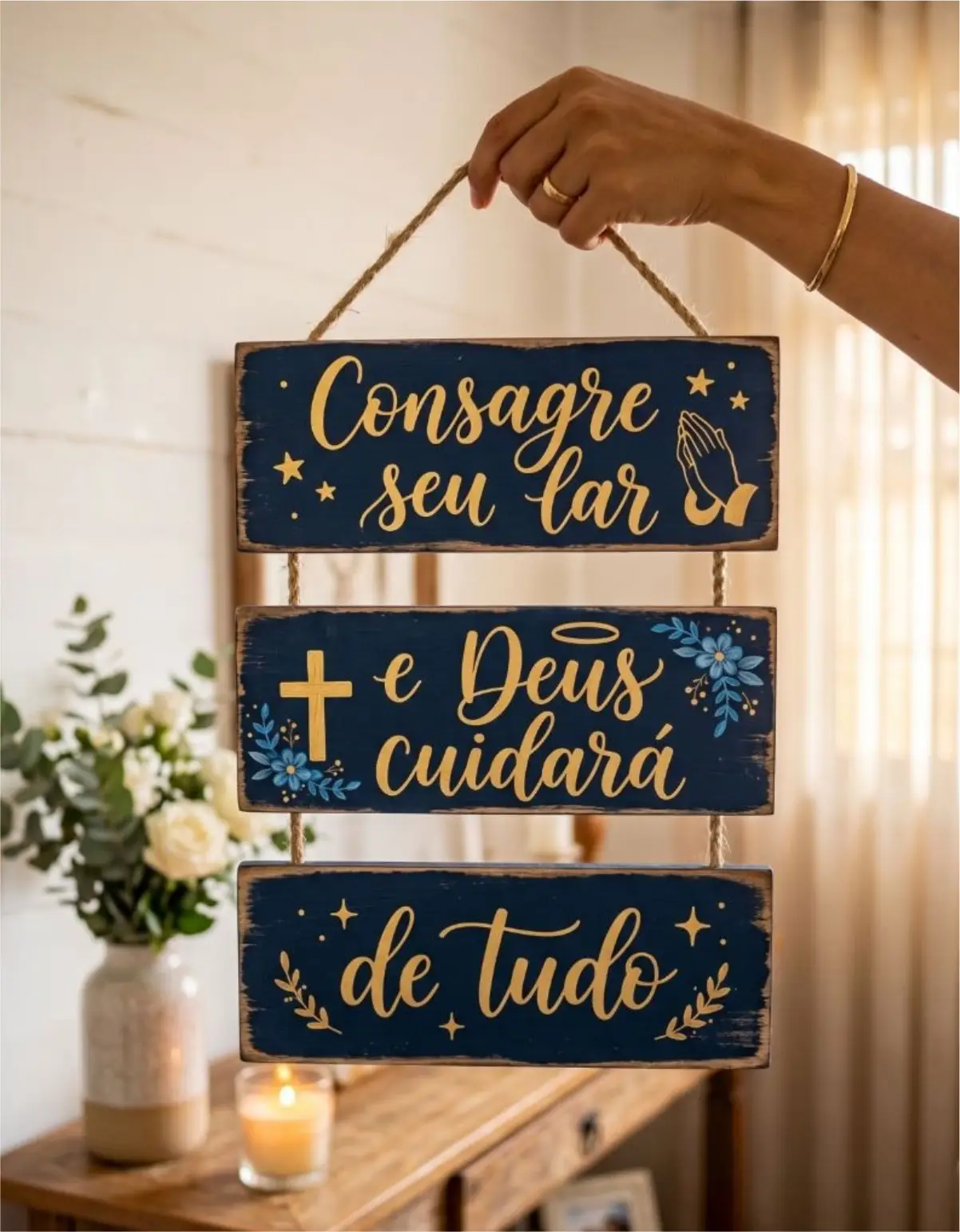 Placa 3 Partes - Consagre seu Lar - Imagem 1