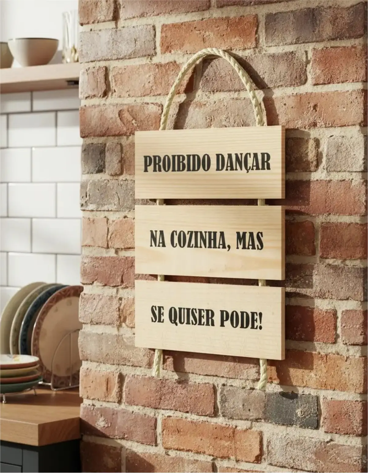 Placa 3 Partes - Proibido dançar na Cozinha - Imagem 1