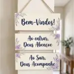 Placa 3 Partes - Ao Entrar Deus Abençoe