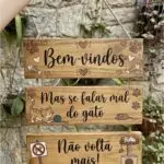 Placa 3 Partes - Se falar mal do gato