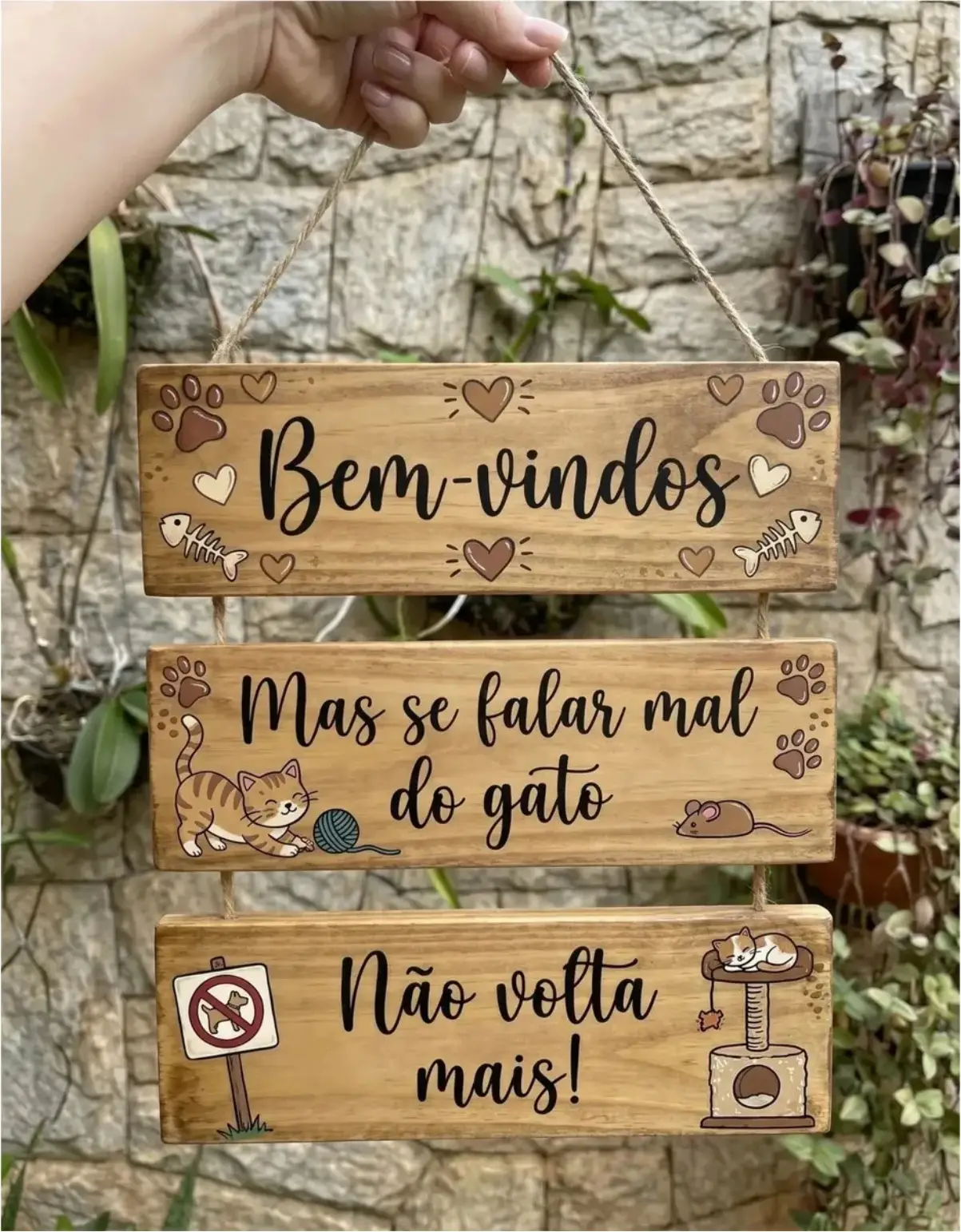 Placa 3 Partes - Se falar mal do gato - Imagem 1
