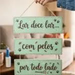 Placa 3 Partes - Lar doce Lar