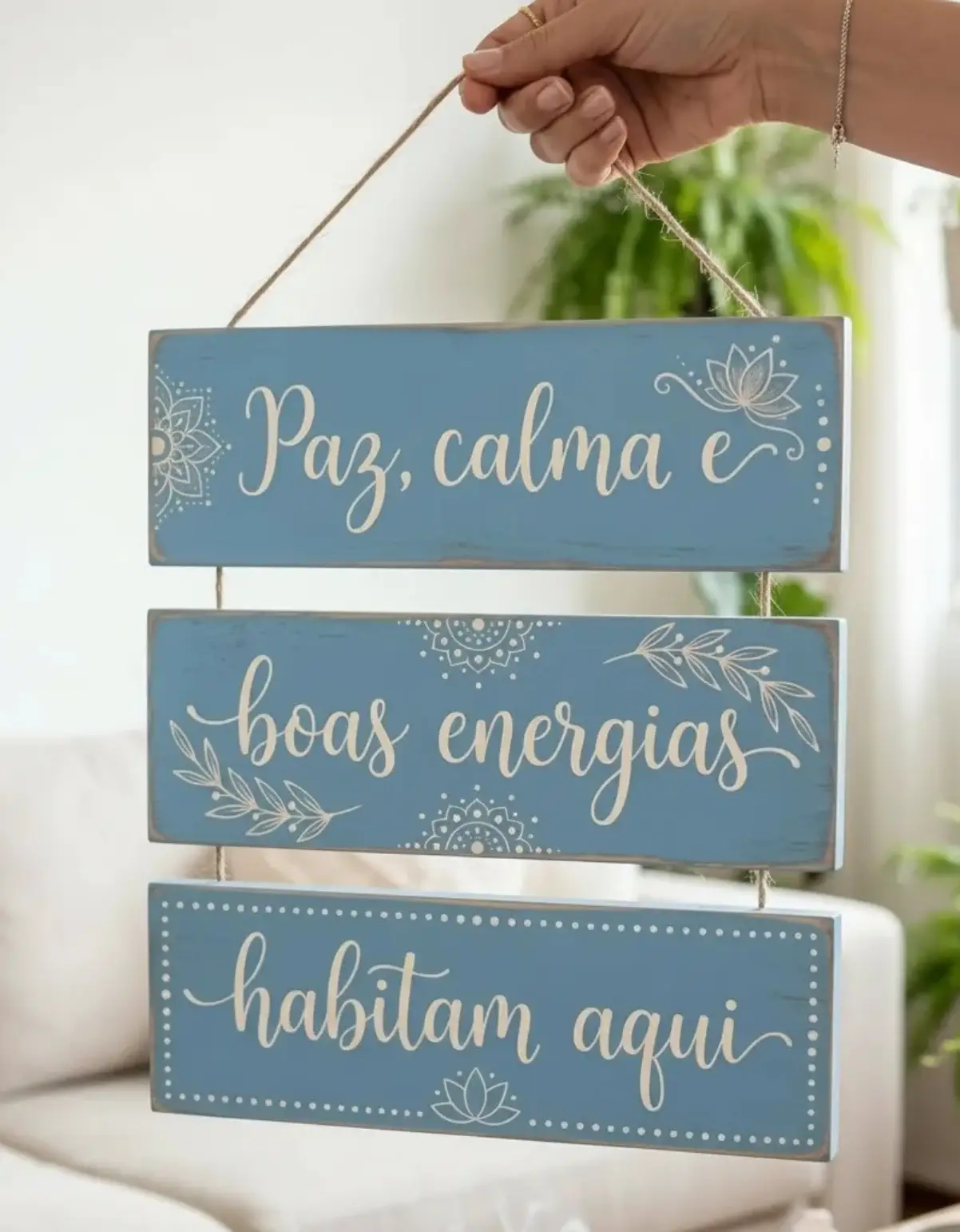 Placa 3 Partes - Boas energias habitam aqui - Imagem 1