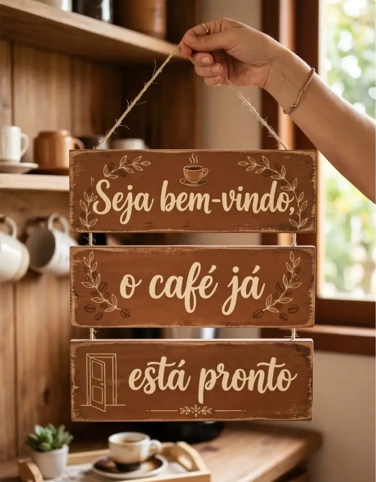 Placa 3 Partes - O Café já está pronto - Imagem 1