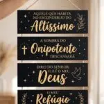 Placa 4 Partes - Salmo 91 Preto