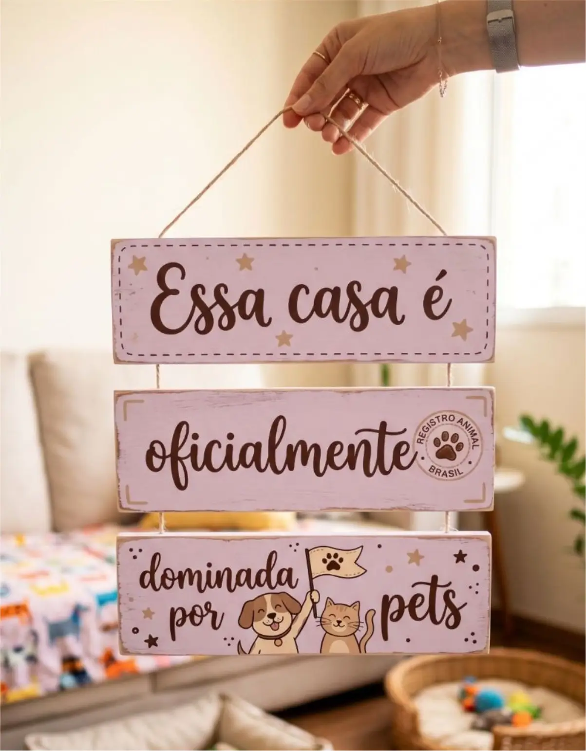 Placa 3 Partes - Dominada por Pets - Imagem 1