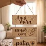 Placa 3 Partes - Amor com Patas