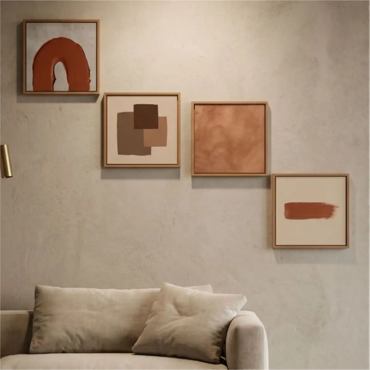 Kit 4 Quadro 20x20 - Boho Chic Abstrato - Imagem 1