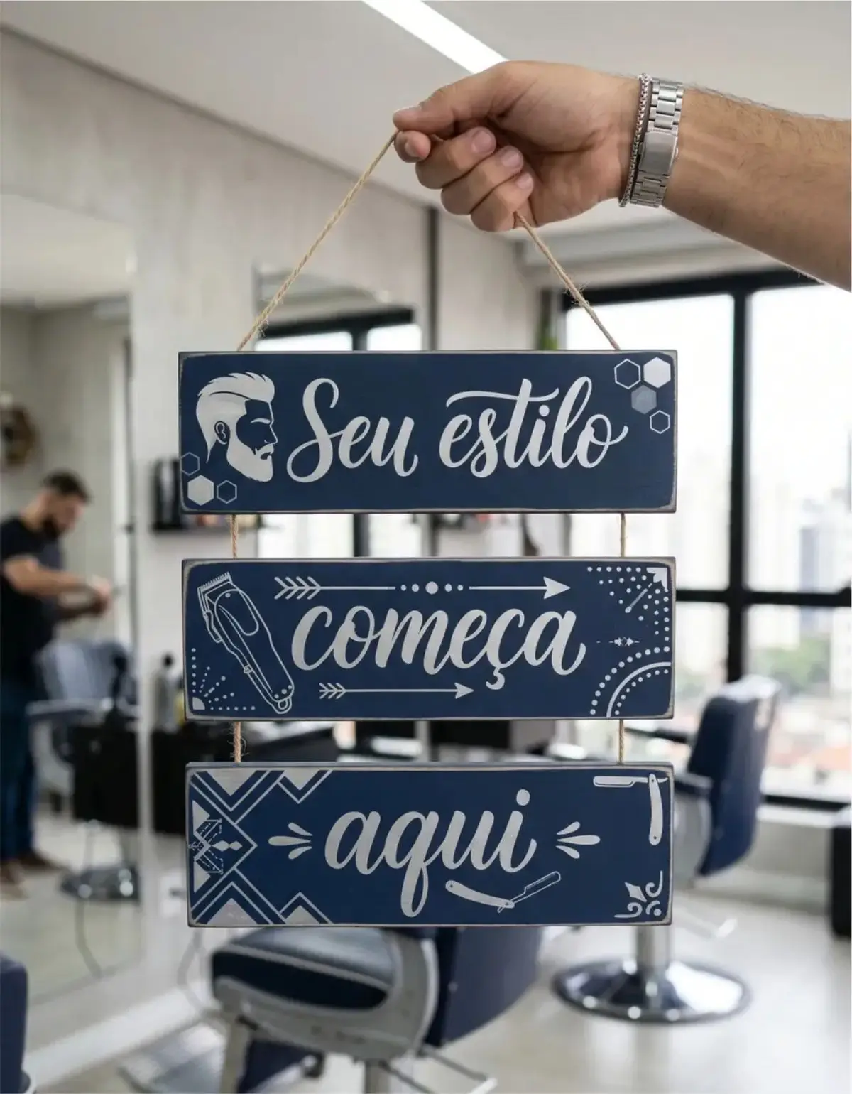 Placa 3 Partes - Seu estilo começa Aqui - Imagem 1