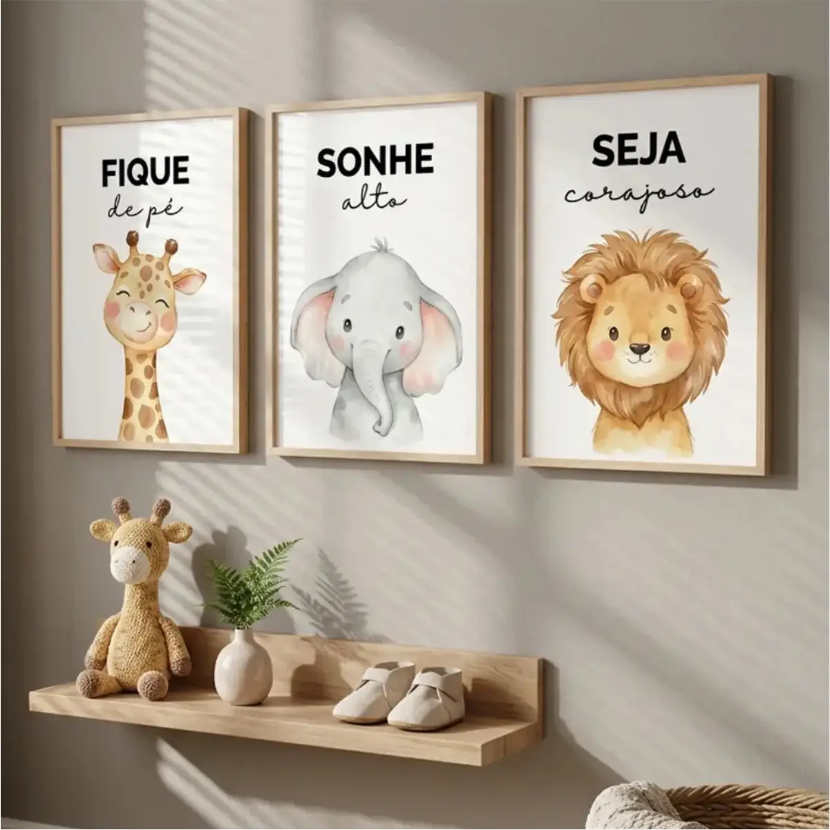 Kit 3 Quadros - sonhe seja fique - selva - Imagem 1