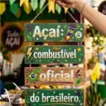 Placa 4 Partes - Açai Combustível do Brasileiro