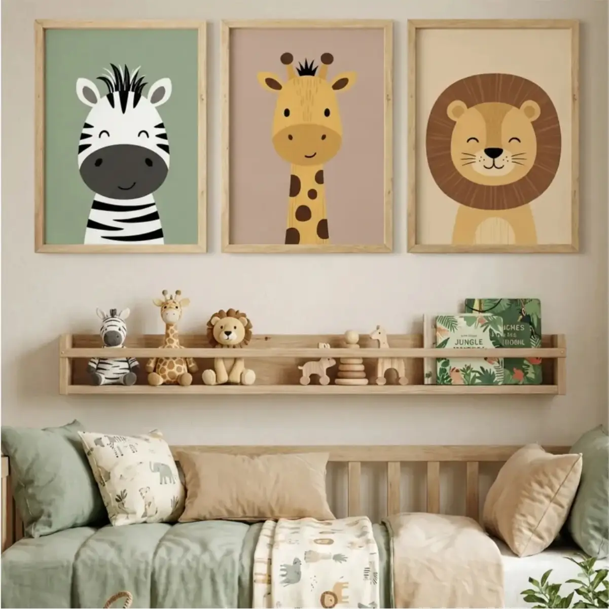 Kit 3 Quadros - animaizinhos da selva - Imagem 1