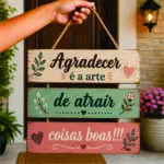 Placa 3 Partes - Agradecer é a arte