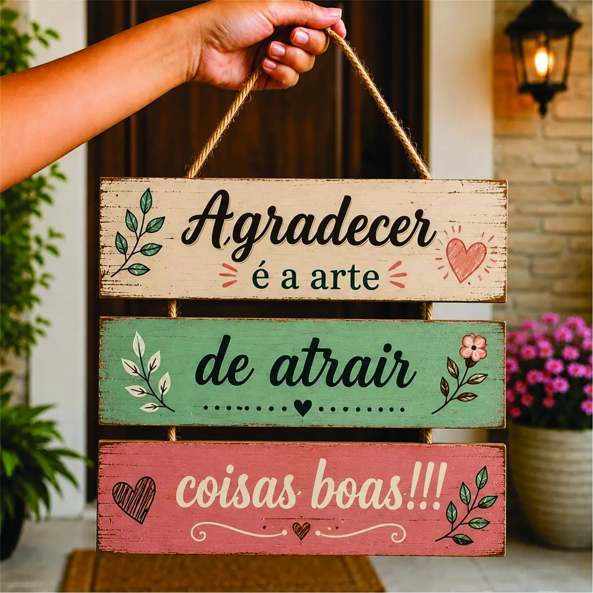 DN25 Placa 3 Partes - Agradecer é a arte - Imagem 1