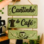 Placa 3 Partes - Cantinho do Café