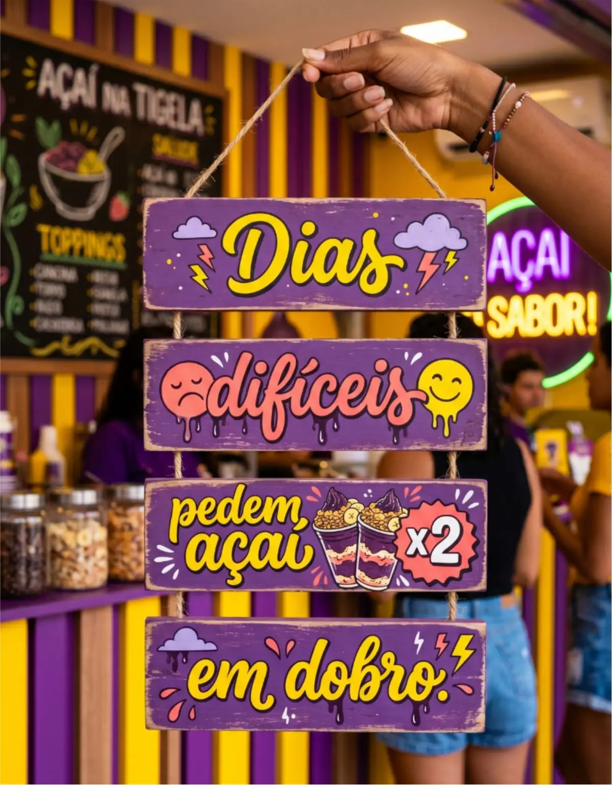 025 Placa 4 Partes - Açai em Dobro! - Imagem 1