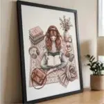 Quadro Decorativo - Garota estudando